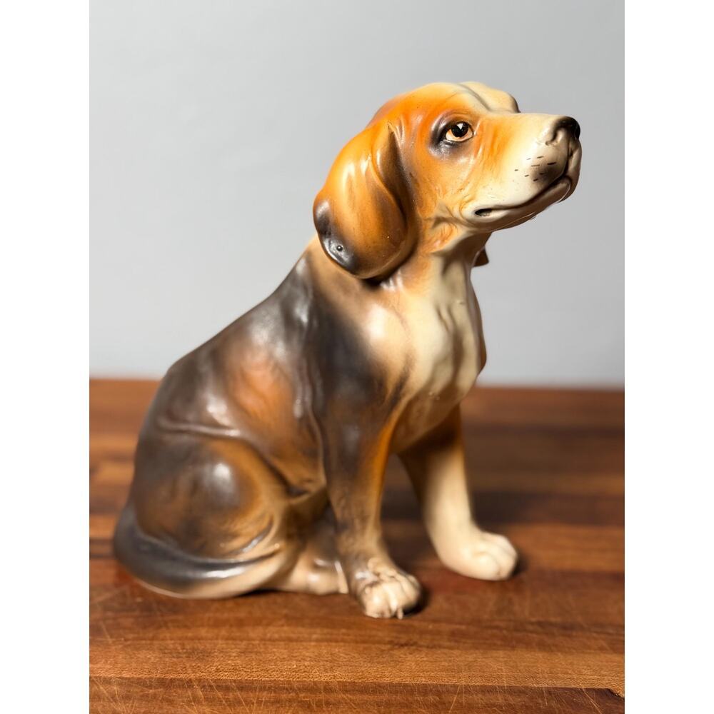 Vintage Ceramic Beagle Planter | Hand-Painted Hound Figurine (8" Tall) - Picture 11 of 14